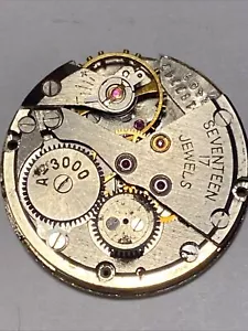 Henri Gireaux Movement For Part/ Repair 17 Jewel A-3000 Good Staff Japan? - Picture 1 of 5