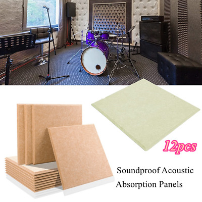 12pcs Acoustic Absorption Panels Studio Insulation Wall Panel Soundproofing Foam • 42.61€