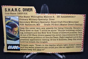 Deep Six Gray Back File Card 1984 Gi Joe Vintage DC - Picture 1 of 2