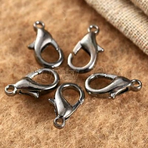 100Pcs Plated Lobster Clasps Hooks Claw Buckle Necklace Bracelet Accessories Kit - Picture 1 of 22