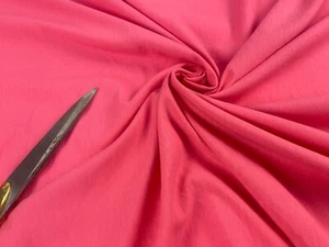 NEW Drapey Soft Powder Touch Polyester Fabric Deep Pink Dress & Craft Material - Picture 1 of 5
