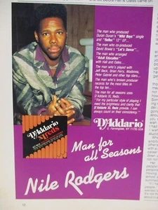 D'Addario Guitar Strings Nile Rodgers of Chic 1985 Vintage Print Ad Music Room - Picture 1 of 1