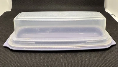 Vintage Rubbermaid Butter Keeper Dish Blue Base 0477 Clear Lid 0478 - Image 1 of 3
