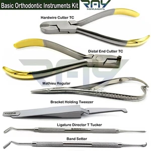 Kieferorthopädische Instrumente Kit Blattschraube Schneider Halterung Pinzette Mathieu Pinzette - Bild 1 von 7