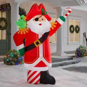 6 Pies LED Pirata Santa Navidad Inflable Loro Costa Playa Tropical NUEVO - Imagen 1 de 7