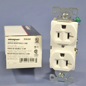 Cooper 5362W White Residential Grade Duplex NEMA 5-20R 20A Receptacle Outlet - Picture 1 of 6