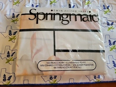 Spring Maid Twin Flat Sheet No Iron 180 Thread Count  NIP Avedon Tan - Image 1 of 4