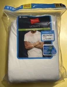 Hanes Ultimate Comfortsoft weiße T-Shirts 5er Pack 2X - Bild 1 von 3