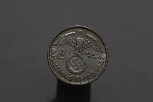 🧭 🇩🇪 GERMANY THIRD REICH 2 REICHSMARK 1937 F SILVER B84 #7015 - Picture 1 of 3