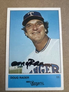 1983 Affiliated Food Stores Texas Rangers Doug Rader #11 AUTOGRAPHED Card - Picture 1 of 2