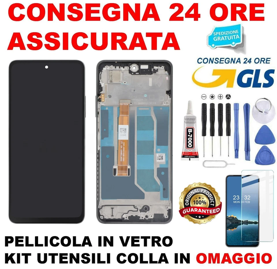 DISPLAY LCD PER REALME C67 4G RMX3890 TOUCH SCREEN SCHERMO FRAME NERO ORIGINALE