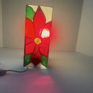 Paralume portacandele votivo/pilastro uragano in vetro colorato POINSETTIA da 10" - Foto 1 di 13