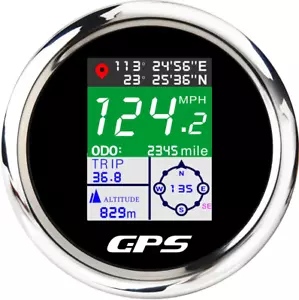 85mm Digital GPS Speedometer Odometer Voltmeter Speed Gauge For Car Boat Marine - Picture 1 of 14
