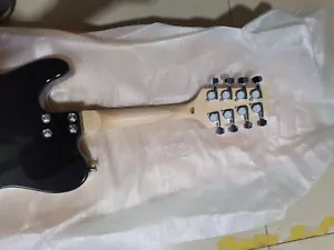Guitarra Eléctrica 8 Cuerdas Mandolina Negra Cuello de Arce Diapasón de Palisandro - Imagen 1 de 7