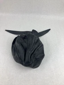 Black Leather Skull Cap Motorcycle 75 Print 8" tie in back - Picture 1 of 6