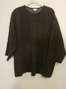 J Jill Purejill Pullover Damen Größe XLP schwarz Kimono Ärmel Strick Baumwolle - Bild 1 von 7