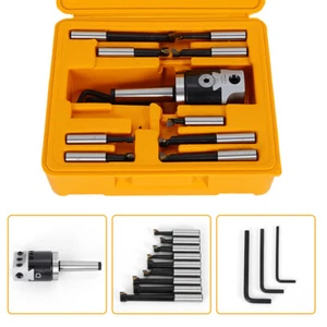 9 Stück Ausdrehkopf Schaft 1/2 Zoll Hartmetall Ausdrehstange MT2-M10 F1-12 Set CNC Fräsen USA - Bild 1 von 13