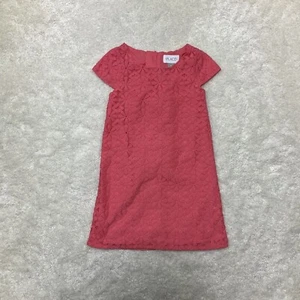 Children's Place Girls Size 4/XS Coral Pink Floral Lace Dress Cap Sleeve  - Picture 1 of 10