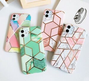 Case For iPhone 13 12 11 Pro Max SE XR 7 8 Plus XS Marble Silicone Hard Cover