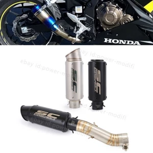 For Honda CBR500R CB500F 2016-2025 Slip On Black Muffler Exhaust Tips Mid Pipe - Picture 1 of 12
