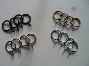 Paquete de 4 anillos de poste de cortina de metal ojo fijo para postes de 16-19 mm elección de acabado - Imagen 1 de 21