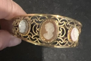 Vintage Estate Van Dell Cameo Bracelet Gold Filled - Picture 1 of 9