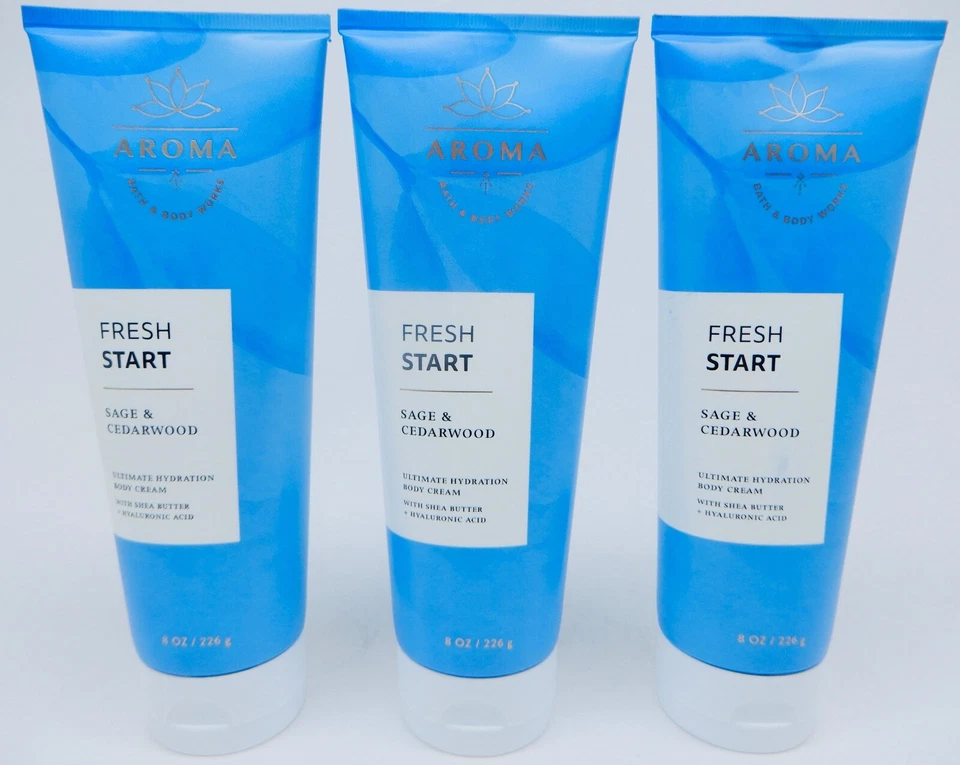 Bath & Body Works Sage Cedarwood Body Cream Fresh Start 8 oz APRIL