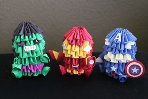 3D Origami  Handcraft  Art Marvel Avengers -Iron man Captain America Hulk Set 3 - Picture 1 of 7