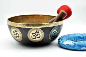 12 inches Hindu Mantra OM Carved Singing Bowls - Large Healing Mantra Sound - Picture 1 of 5