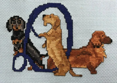 Dachshunds Alphabet Counted Cross Stitch Chart w/ LC Alphabet Charts By Pegasus - Image 1 of 2