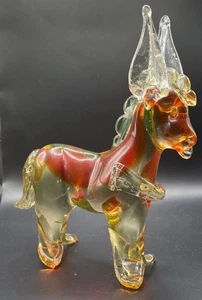 STUNNING XL MURANO Donkey ART GLASS SCULPTURE 7.5” Tall, Roughly 8” Long - Picture 1 of 8