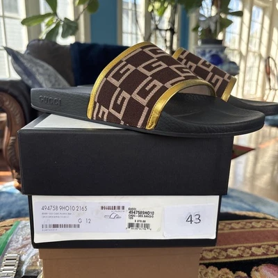 Sandalias Gucci Pursuit GG Cube Slides Blind For Love talla 12 para hombre Foto 1 de 4