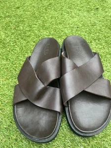 Superb Jack Wills Dark Brown Leather Sliders..Size 10 UK…. - Picture 1 of 9
