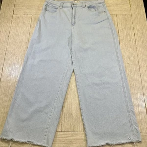 Levi Strauss Heritage Wide Leg Jeans Womens 16 W33 Light Wash Frayed Hem Denim - Picture 1 of 10