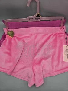Juicy Couture Nachtwäsche Größe M 2er Pack Shorts Velour Gummibund Neu mit Etikett - Bild 1 von 8