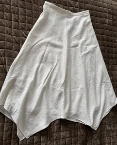 Massimo Dutti Asymmetrical A-line Maxi Skirt Ivory White US 10 Eur 42 - Picture 1 of 13