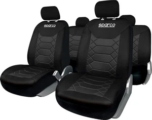 Juego Universal SPC1016 Fundas De Asiento De Coche Completo Negro Panal SPARCO - Imagen 1 de 2