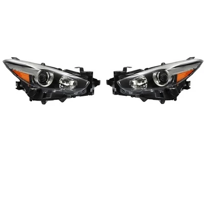 For 2017-2018 Mazda 3 Headlights Halogen Black Housing Clear Driver & Passenger Foto 1 de 4