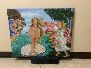 ÖL AUF LEINWAND GEMÄLDE AFRIKA AMERIKANISCHER KÜNSTLER "THE BRITH OF VENUS"Y.SMITH 24x 30er - Bild 1 von 6