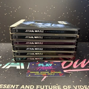 STAR WARS LOTTO STEELBOOK USATE BLU RAY EPISODIO DA I A VI MINACCIA CLONI JEDI - Imagen 1 de 15