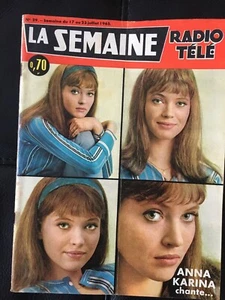 LA SEMAINE RADIO TELE N°29 .... Juillet 1965 .... Anna Karina - Picture 1 of 1