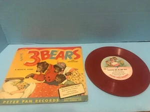 peter pan records THE 3 BEARS and GOLDILOCKS  w/ sleeve 78rpm  1952 - Foto 1 di 2
