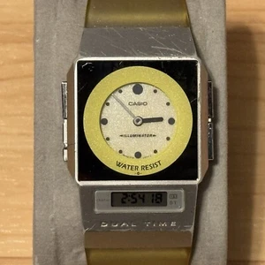 Casio FS-01 Dual Time Film Watch Data Bank Digital Watch 2301 Slim Vintage FS01 - Picture 1 of 12