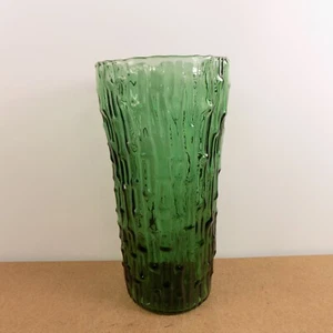Imperial Glass Bambu Emerald Green Glass Vase 10.5" Tall VGC Bamboo Pattern - Picture 1 of 4