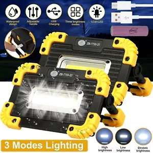 LED Work Light USB Rechargeable COB Spotlight Floodlight Torch Camping Emergency - Picture 1 of 16