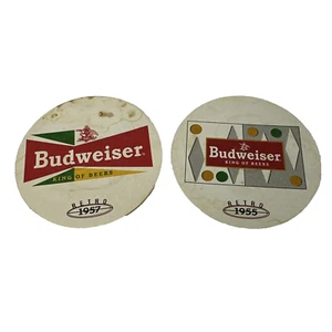 Beer Coaster ~ Anheuser-Busch BUDWEISER King ~ Retro 1955 & 1957 ~ St Louis, MO - Picture 1 of 5