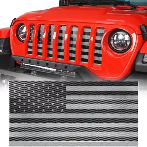 Flag Mesh Grill Insert Grille Bug Screen For Jeep Wrangler JL Gladiator JT 18-23 - Bild 1 von 11