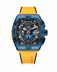 Orologio Cronografo Expedition E6800 Stile Tourbillon Quarzo Gomma Giallo Mille - Foto 1 di 4