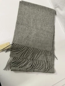 Sciarpa Peck and Peck 100% Frange Grigie Cashmere con Frangia - Foto 1 di 4