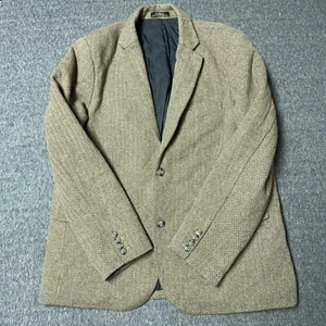 LL Bean Blazer Mens 44R Brown Wool Quilt Herringbone Sport Coat Jacket Primaloft - Picture 1 of 20